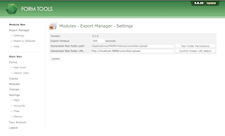 Export Manager: settings