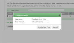 Facebook form: creating View