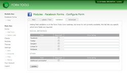 Facebook Forms: Validation tab